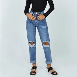 High waisted distressed mom jean from princess Polly